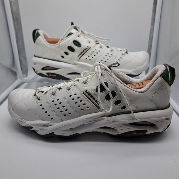 MENS Merrell Hiking Sneakers Green/White Size 10 - Picture 2 of 7